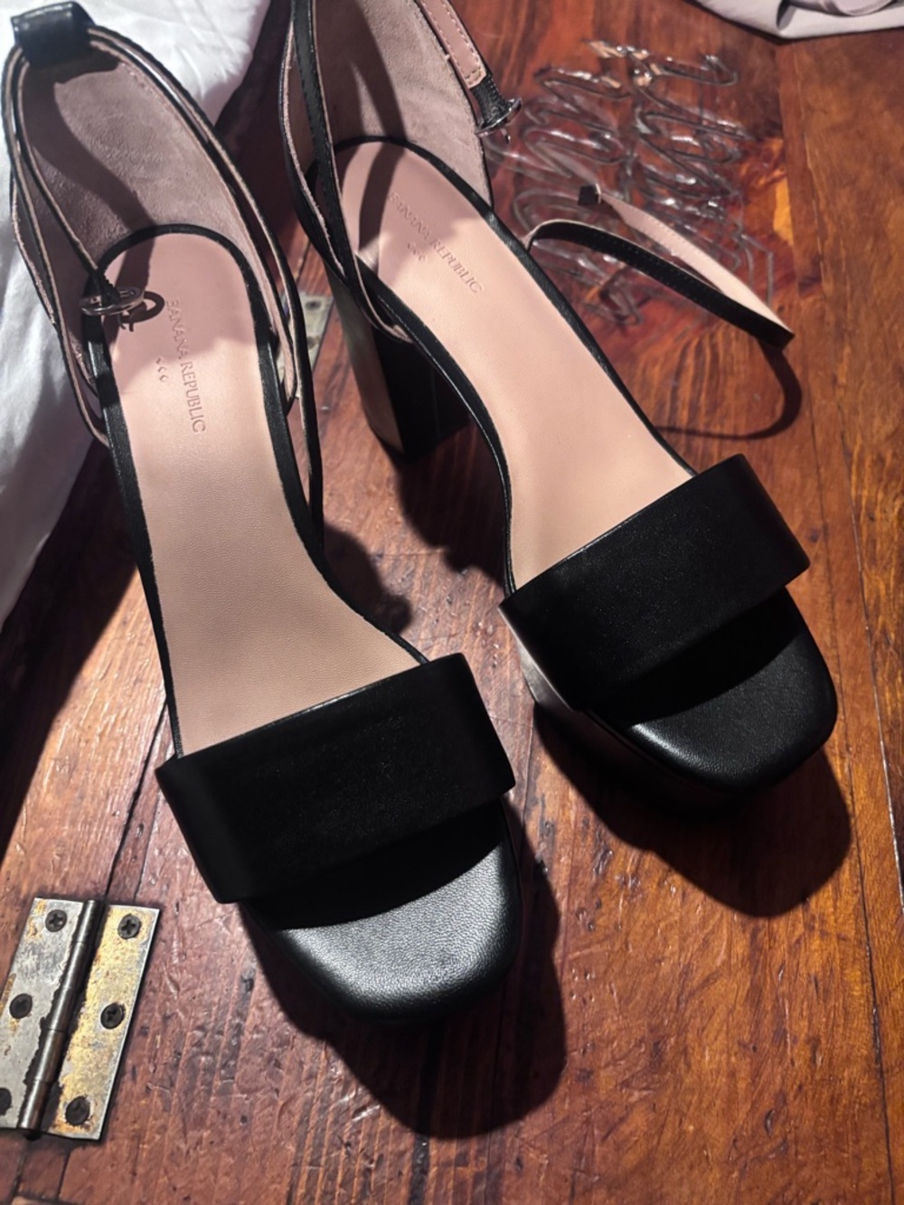 Black Banana Republic Platform Block Heel Sandals - Women's Dress Heels